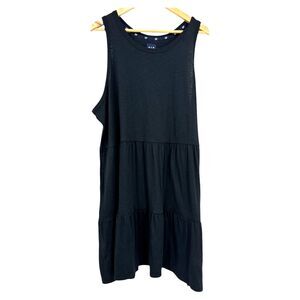 Gap Knit Plus XXL Dress Tank Top tiered summer layered Women's pockets black NEW